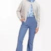 Flair pinstripe trousers - denim blue