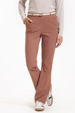 Flair pinstripe trousers - chocolate/kit