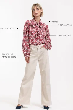 Frances flower satin blouse - merlot/kit