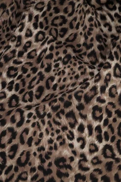 Frances satin animal blouse - chocolate/black