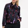 Frances satin leopard blouse - multi color