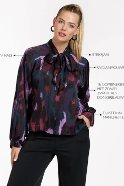 Frances satin leopard blouse - multi color