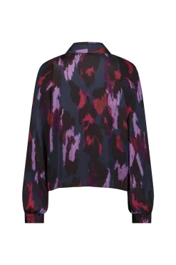Frances satin leopard blouse - multi color