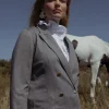 Franky gold stripe blazer - grey melange/gold