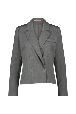 Franky gold stripe blazer - grey melange/gold