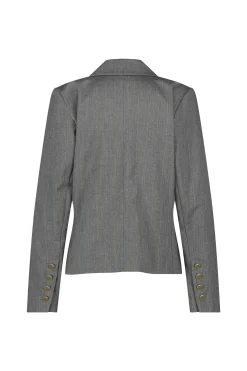 Franky gold stripe blazer - grey melange/gold