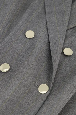 Franky gold stripe blazer - grey melange/gold