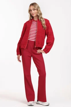 Galla bonded trousers - dark red