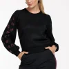 Hilly embroidery pullover - black