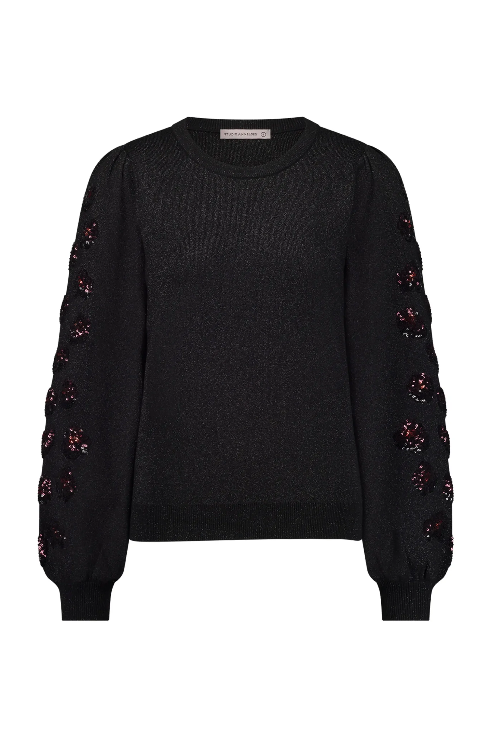 Hilly embroidery pullover - black