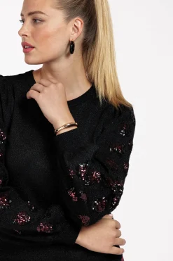 Hilly embroidery pullover - black