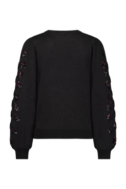 Hilly embroidery pullover - black