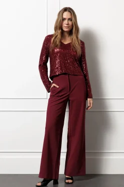 Holly bonded trousers - merlot