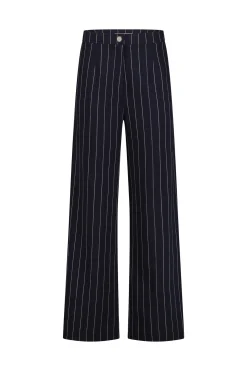 Holly gold pinstripe trousers - darkblue/gold