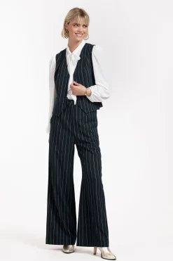 Holly gold pinstripe trousers - darkblue/gold