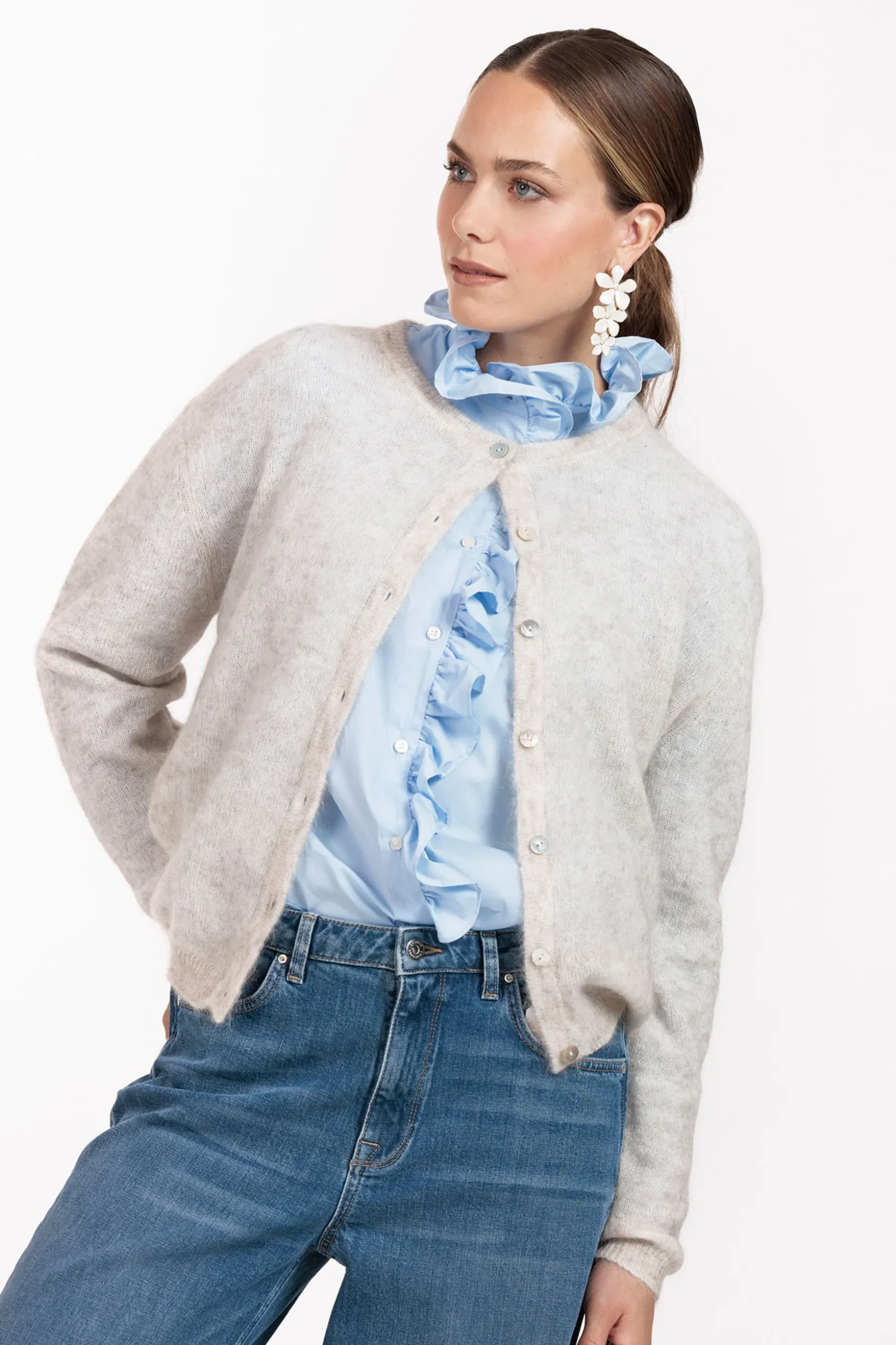 Idette poplin blouse - light blue