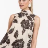 Ilsa flower crepe top - kit/chocolate