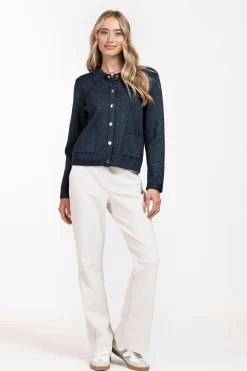 Imke lurex cardigan - dark blue