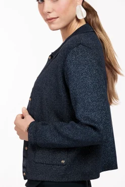 Imke lurex cardigan - dark blue