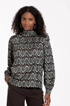Inzie graphic blouse - multi color