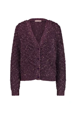 Iris chunky glitter cardigan - blackberry