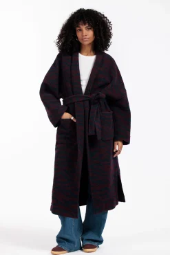 Isana zebra coat - dark blue/blackberry