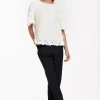 Ivory button trousers - black