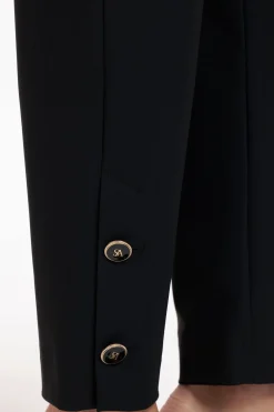 Ivory button trousers - black