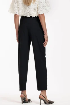 Ivory button trousers - black