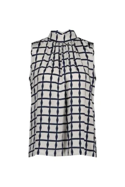 Iza squares top - kit/dark blue