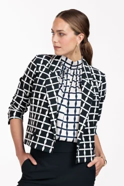 Iza squares top - kit/dark blue