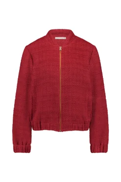 Jax tweed bomber jacket - red