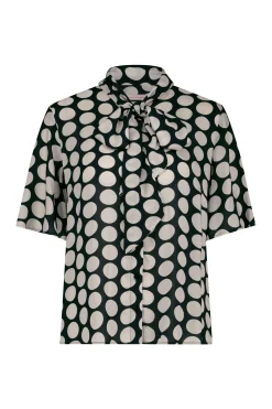 Jean big dot blouse - black/off white