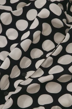 Jean big dot blouse - black/off white
