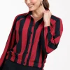 Johni stripe blouse - dark blue/red