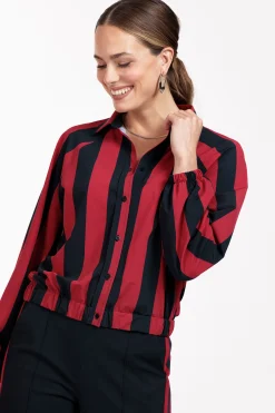 Johni stripe blouse - dark blue/red