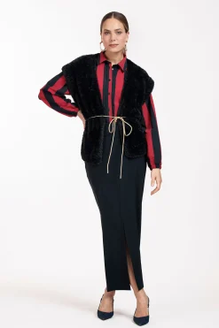 Johni stripe blouse - dark blue/red