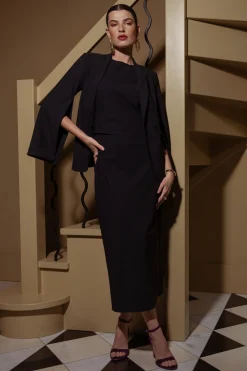 Joline cape blazer - black