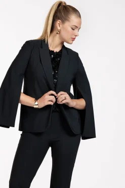 Joline cape blazer - black