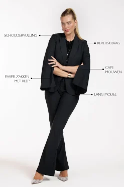 Joline cape blazer - black
