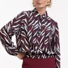 Jonny leaves crepe blouse - kit/merlot