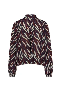 Jonny leaves crepe blouse - kit/merlot