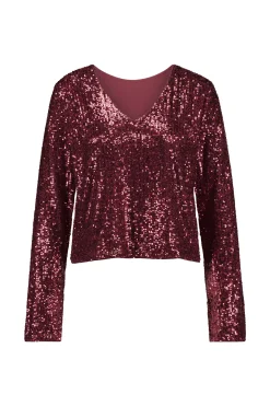 Julia 2way sequins top - merlot