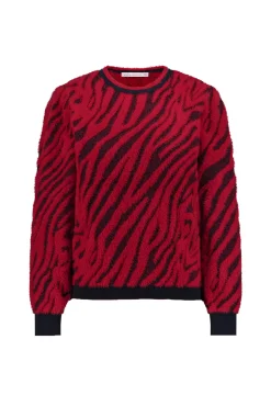 June zebra pullover - dark blue/red