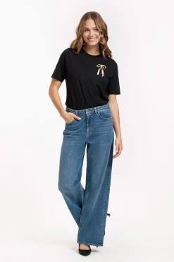 Klaasje bow tshirt - black