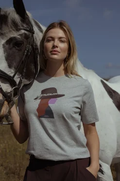 Klaasje cowgirl tshirt - grey melange