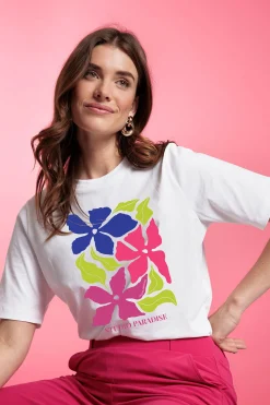 Klaasje floral tshirt - white