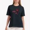 Klaasje flower tshirt - dark blue