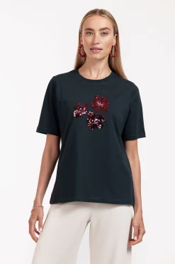 Klaasje flower tshirt - dark blue
