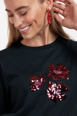 Klaasje flower tshirt - dark blue